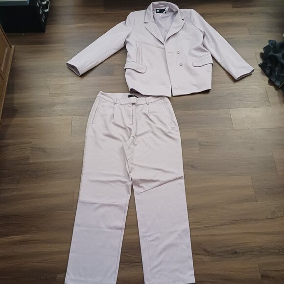 RARE ADIDAS X DANIELLE CATHARI DESIGNER LAVENDER PANT SUIT BLAZER SET L - Picture 3 of 10